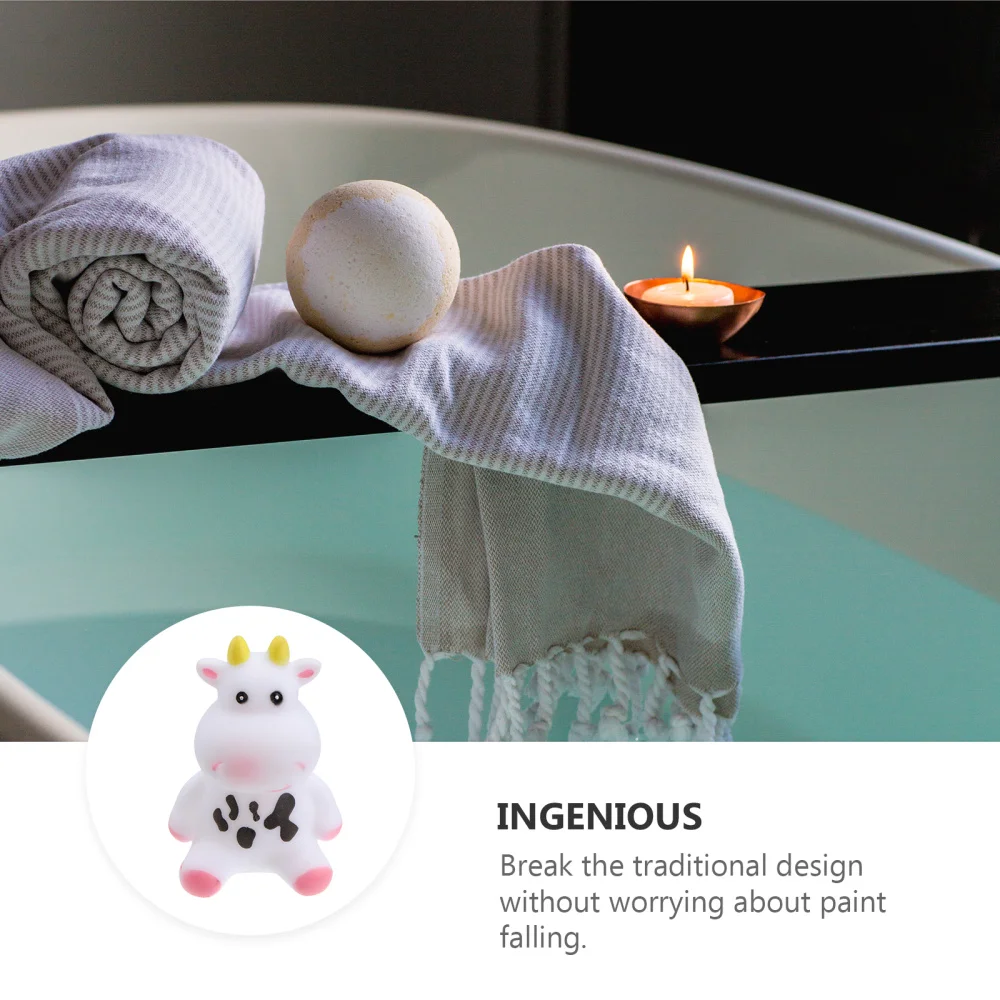 

5pcs Cow Doll Toys Baby Shower Toys Infant Bathing Playthings Baby Bath Supply