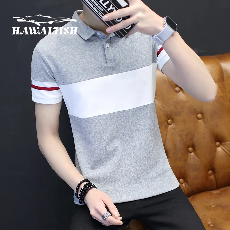 

2021 Новая летняя стильная футболка поло, повседневные мужские тренд из чистого хлопка, футболка с коротким рукавом мужская Спортивная футбо...