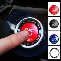 car engine one key start stop button cover m stripe carbon fiber ring car sticker for bmw e90 e92 e93 decorate accessories