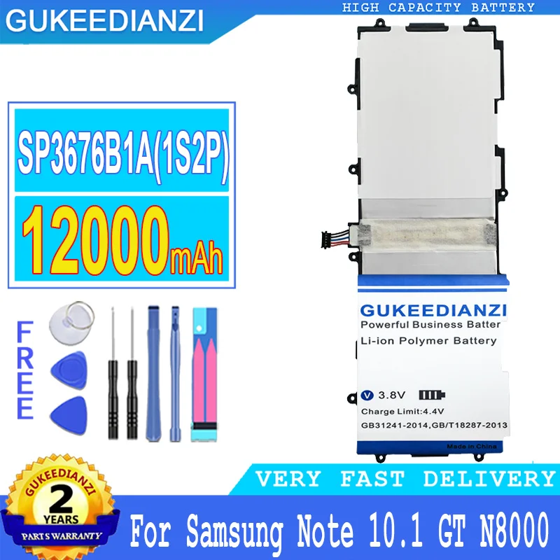 

12000mAh GUKEEDIANZI Battery SP3676B1A(1S2P) For Samsung GALAXY Tab 2 10.1 GT P7500 P7510 Tab 2 GT P5100 P5110 P5120 Tab2