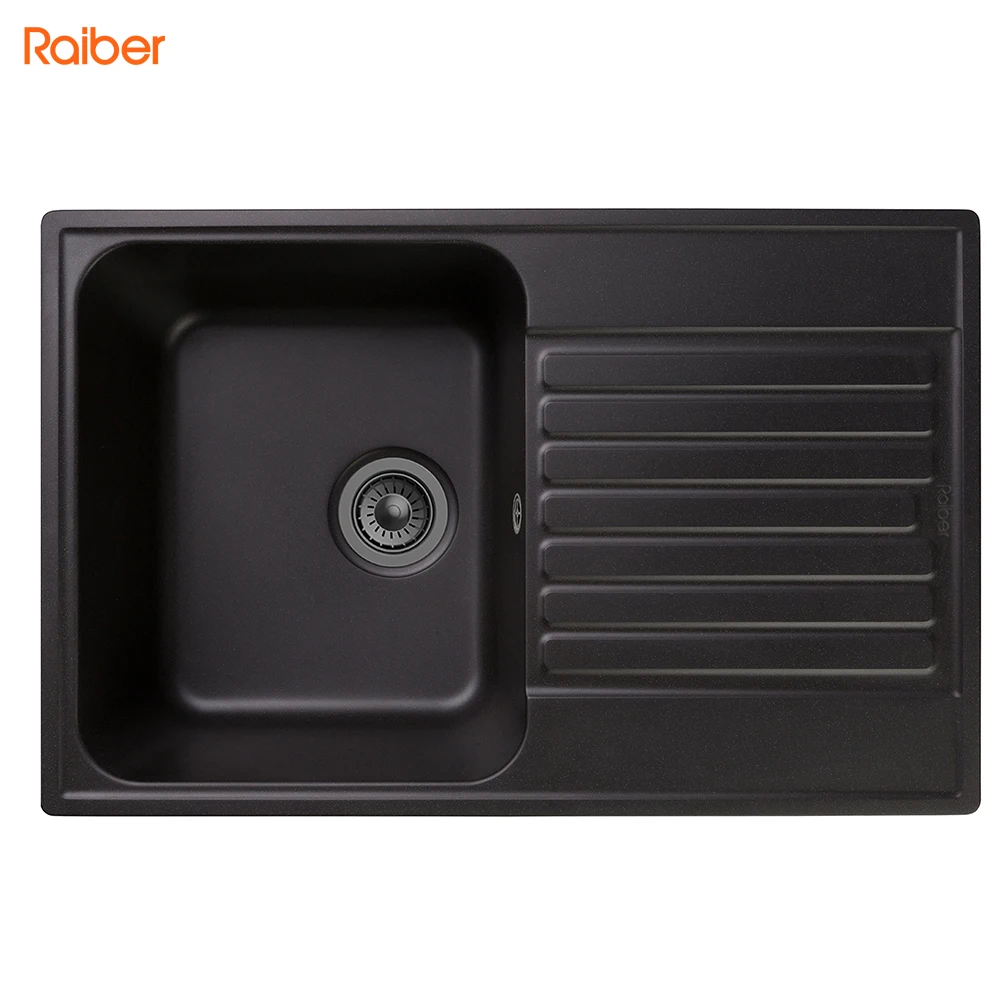 Кухонная мойка Raiber RQ144 черный с крылом|Кухонные раковины| |