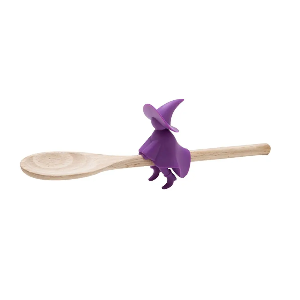 

Silicone Witch Spoon Holder Steam Releaser Spill-Proof Lid Lifter For Soup Pot Lid Stand Heat Resistant Holder Kitchen Gadgets