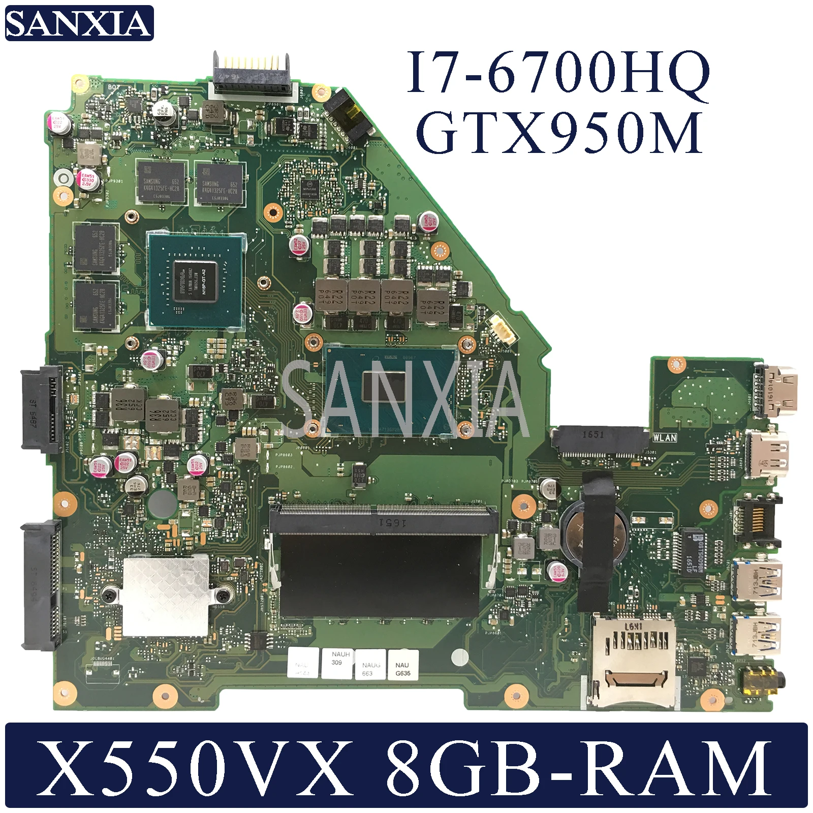 KEFU X550VX материнская плата для ноутбука ASUS X550VX X550V оригинальная материнская плата 8Гб-RAM I7-6700HQ GTX950M