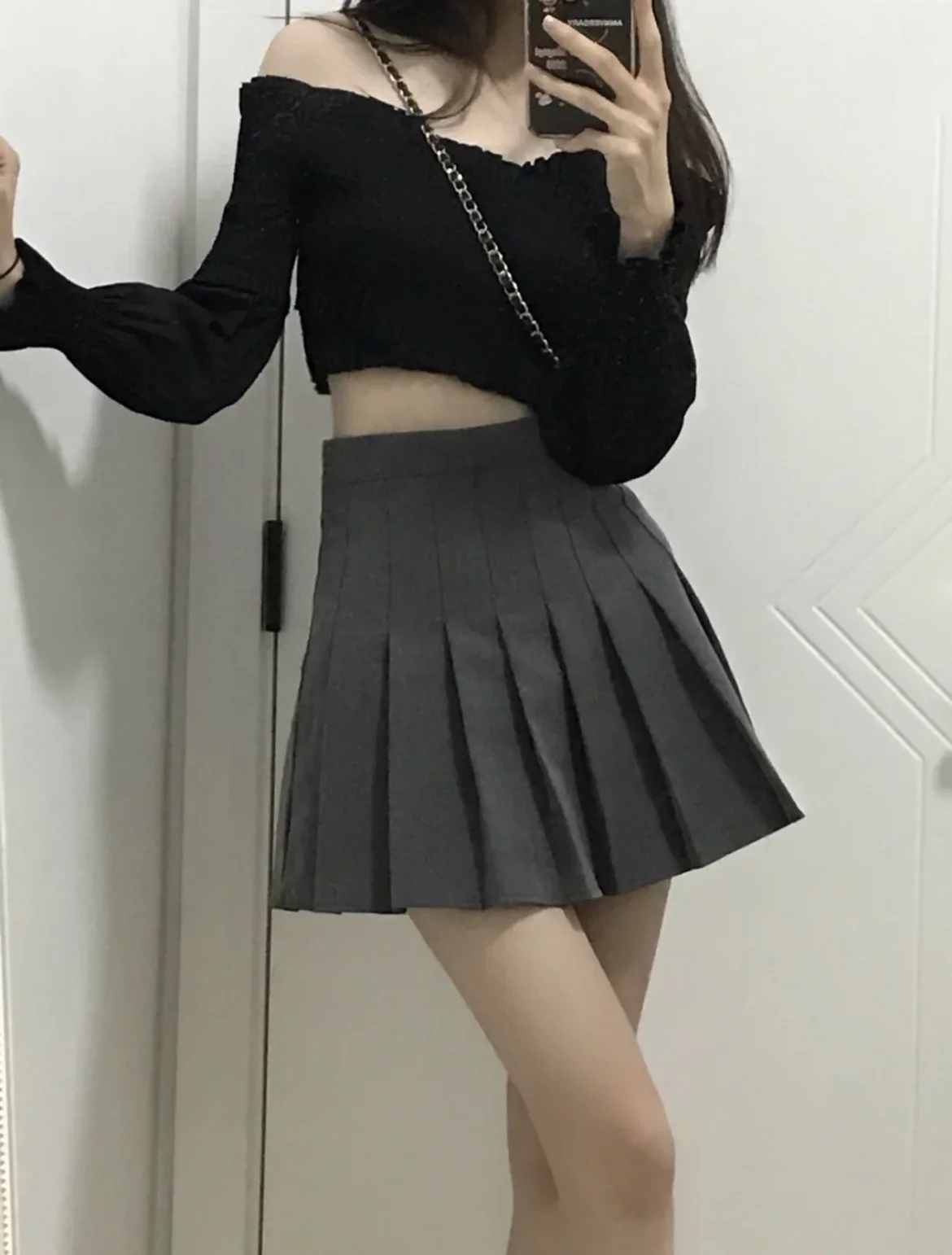 

Womens A-Line High Waisted Pleated Skirt Solid Color Casual Mini Skirt