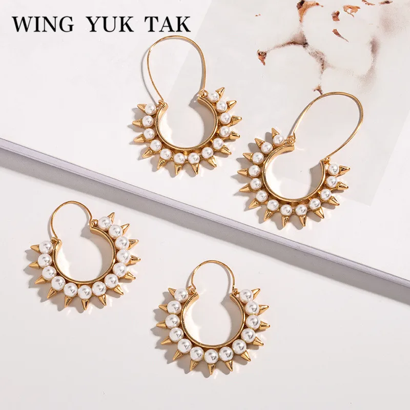 Женские серьги кольца wing yuk tak модные богемные с искусственным жемчугом и