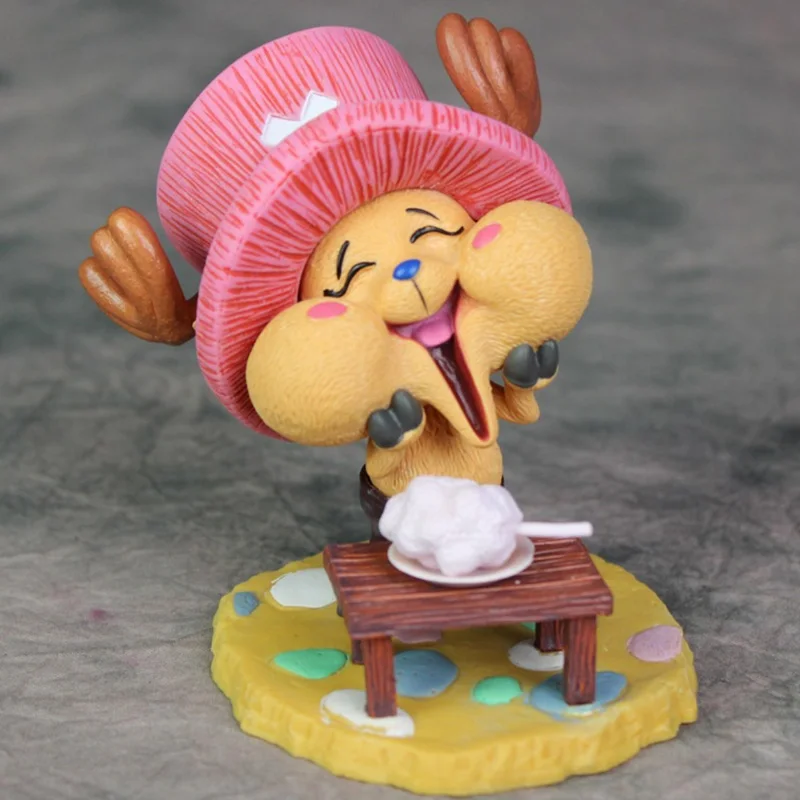 

One Piece Anime Figure Action Q Version Full Set Owe Beating Luffy Solo Nami Choba Doll Figurature Model Car Decoration