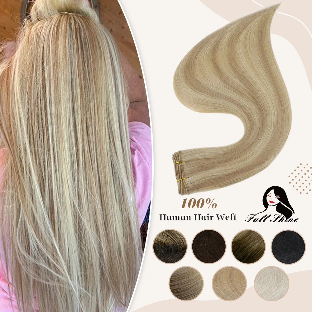 

Full Shine Hair Weft Balayage Dip Dyed Omber Color Hair Bundle 100g Sew in Ribbon Hair Extensions 100% Remy Skin Weft Human Hair