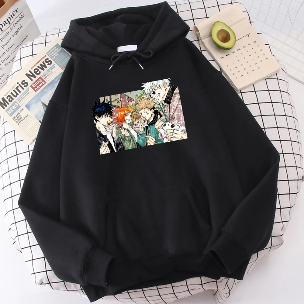 

2021 Thick Fashion Tracksuit Jujutsu Kaisen Team Gojo Satoru Print Male Hoodies Warm Casual Men Hoody Oversize Casual Hooded