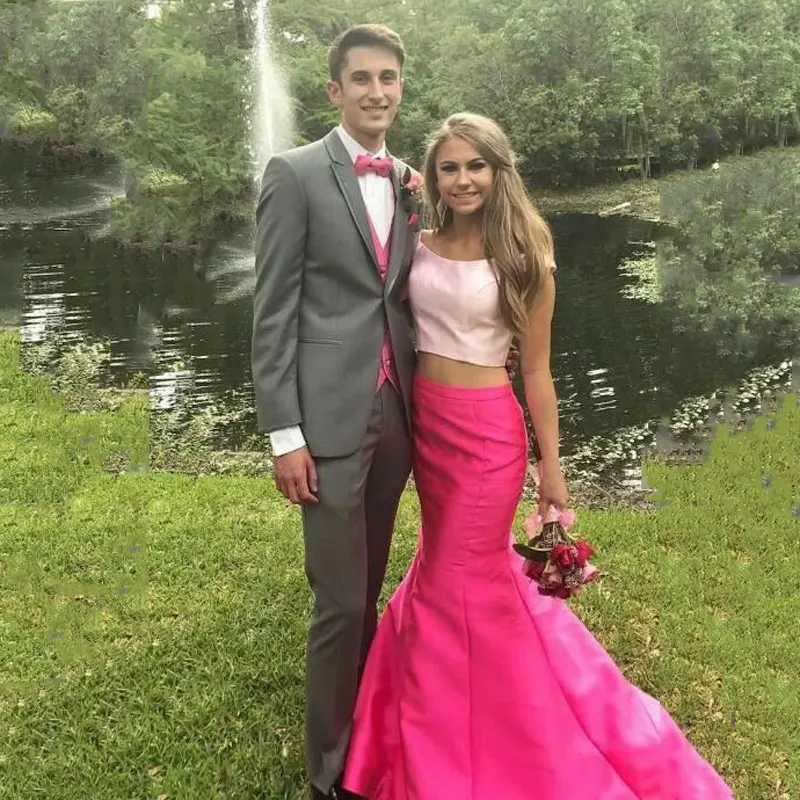 Новейший дизайн мужские костюмы Серый Блейзер 3 предмета выпускной вечерние