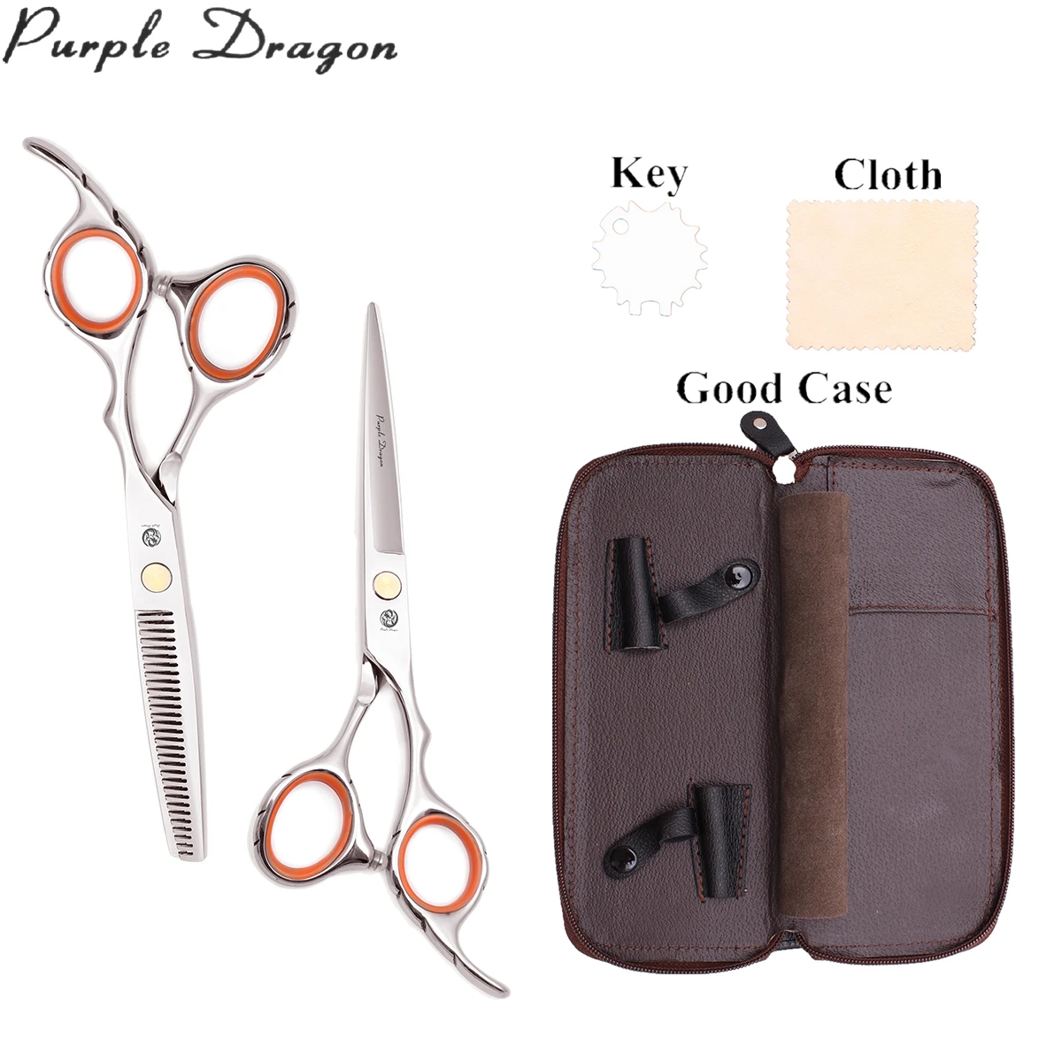 Фирменные японские ножницы Purple Dragon для стрижки волос 6 дюймов 17 5 см 1009 #