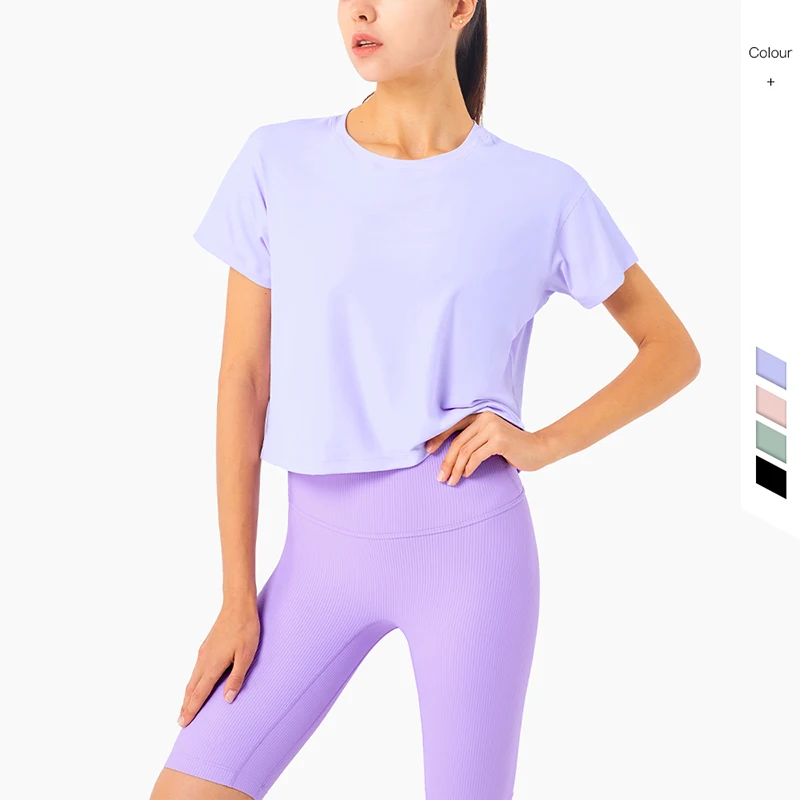 

Vnazvnasi 2021 New Arrival Female Yoga Blouse Sport Short Sleeve Shirt Gym Crop Top Outdoor Exercise Clothing Cute Girl T-shirt