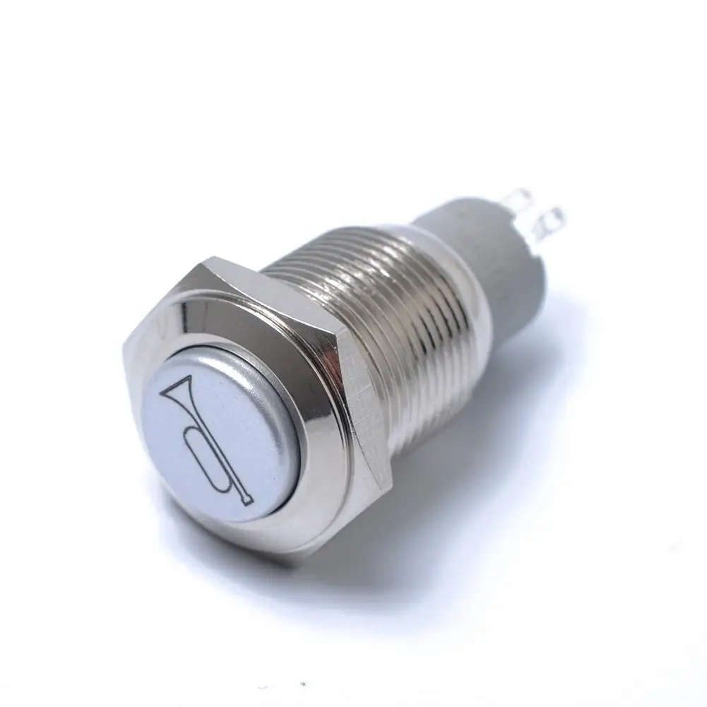 Dragonpad 12V 19mm Car Stainless Horn Push Button Light Switch Momentary Blue LED Marine Reset | Автомобили и мотоциклы