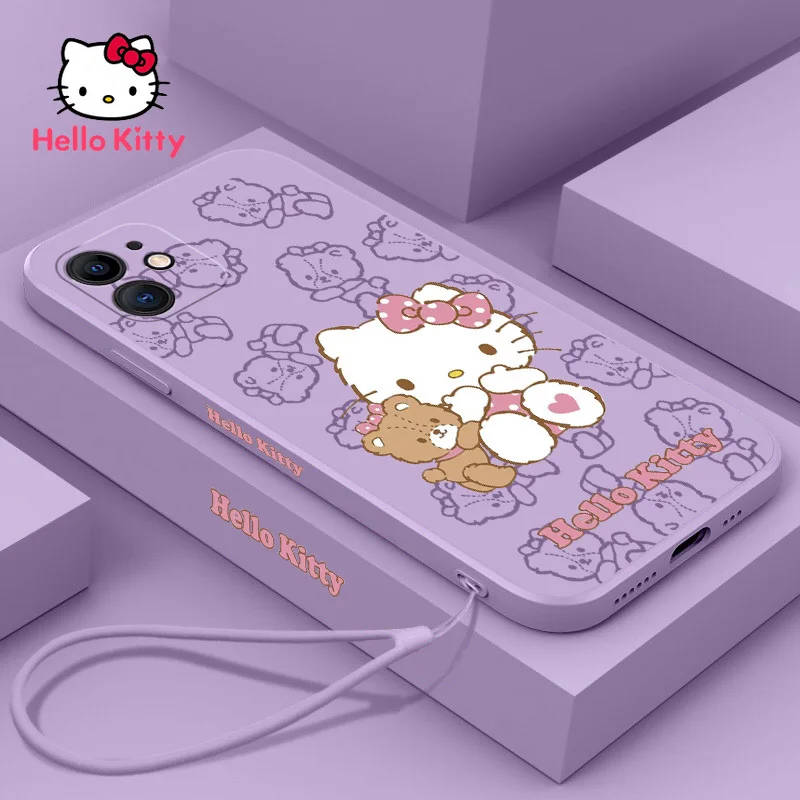 

Hello Kitty Case for Iponer 11 11pro 11promax 12 12pro 12mini 12promax Color Waterproof and Anti-drop Cover