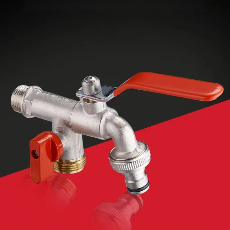 Водопроводный кран с двойным клапаном 90 градусов прочный латунный ручной