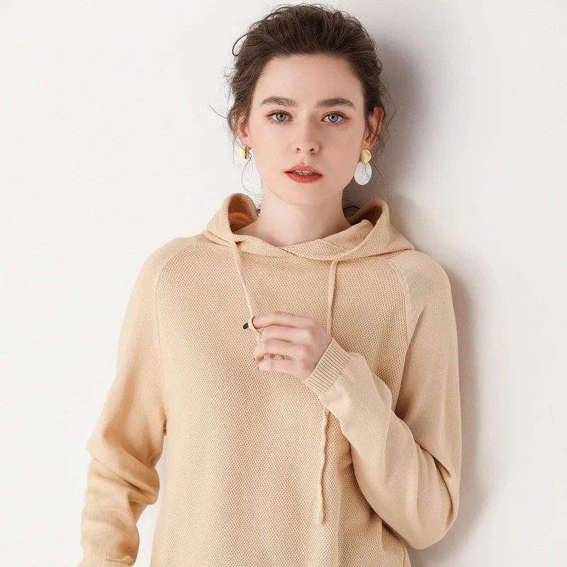 

Best autumn new sweater female's solid color Pullover Sweater Hooded Sweater sweatshirts clothes