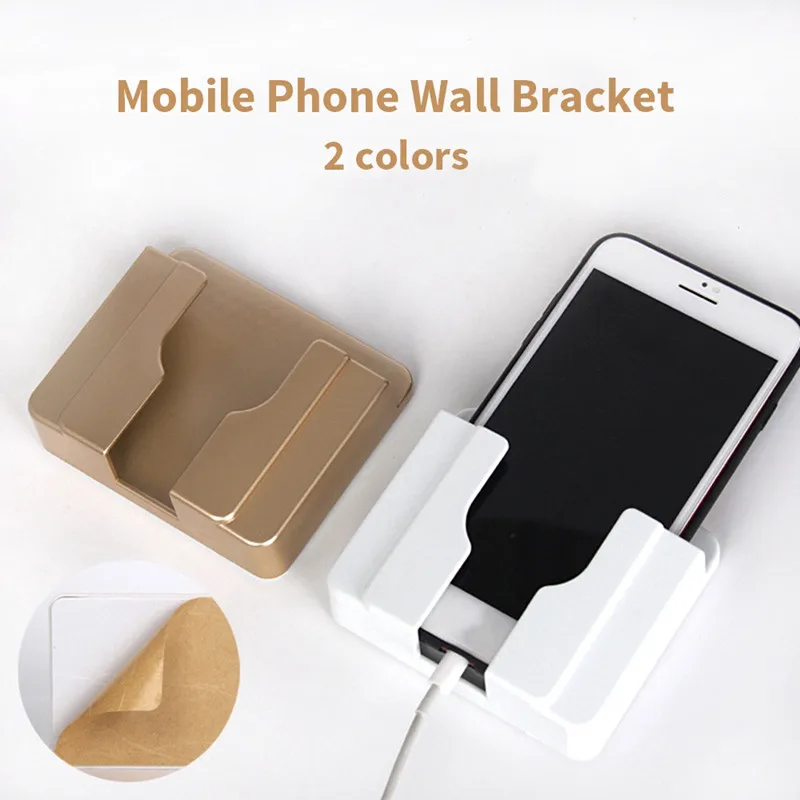 universal multifunction adhesive wall mount practical phone holder stand phone charging bracket home plug socket charge holder free global shipping