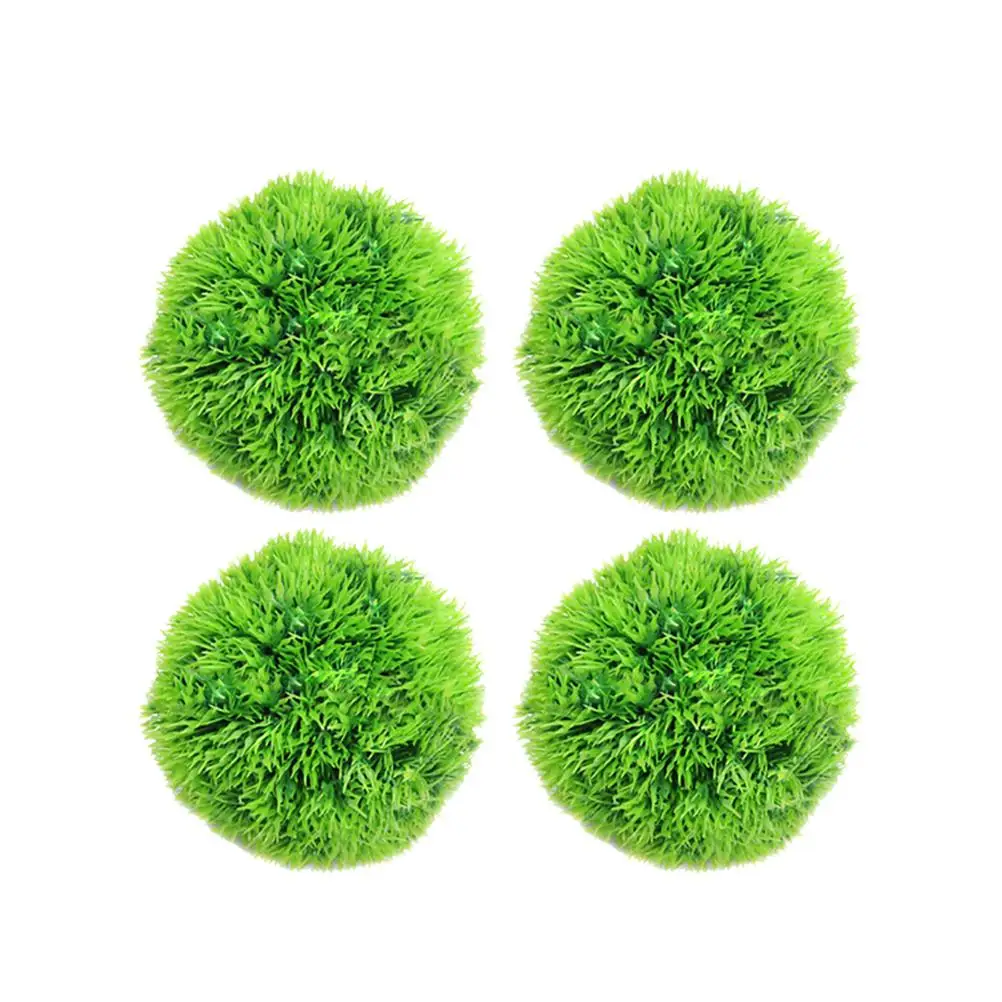

4Pcs Green Seaweed Ball Artificial Water Weeds Ornament Plant for Fish Tank Aquarium Decoration