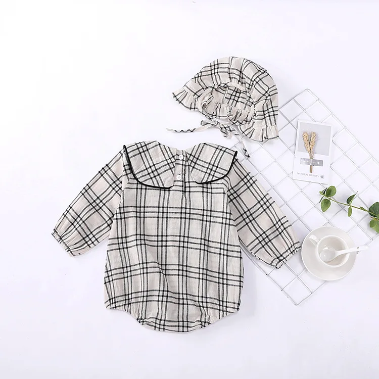 Новый детский клетчатый комбинезон с капюшоном на 0-2 года одежда для маленьких