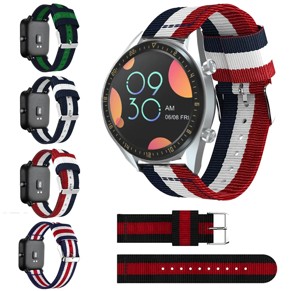 

Universal 22mm Nylon Sport Loop Replacement Band for xiaomi Huami strap Amazfit GTR 47mm huawei watch GT2 46mm watchbands