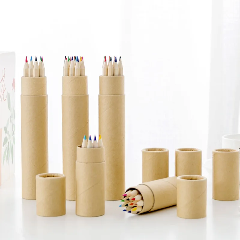 

12 шт., набор цветных деревянных карандашей для детей