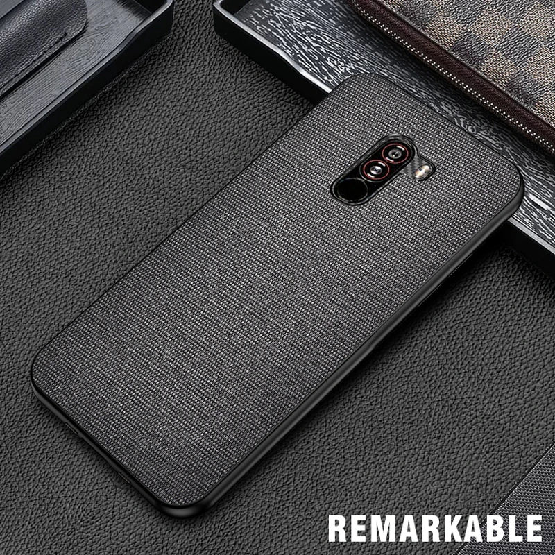 Роскошный ультра-тонкий хлопковый тканевый чехол s для Xiaomi POCOPHONE F1 Phone Sofr силиконовый чехол для задней панели POCOPHONE F1 кожаный чехол
