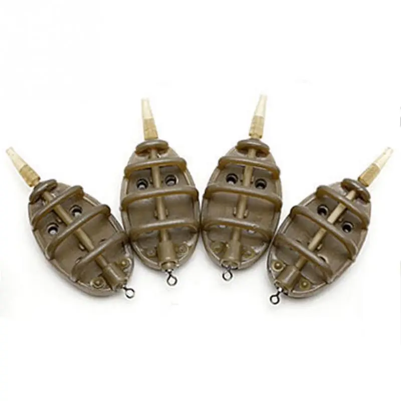 

Plastic Inline Method Feeder Fishing Accessories 4 Feeders Mould Set Carp Fishing Sinker Fishing Trough Pesca 15g 20g 25g 35g