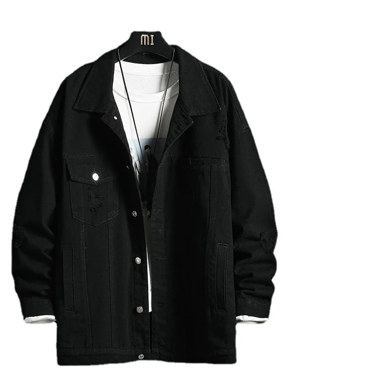 

2021 Men's New Denim Jacket Spring Ripped Handsome Casual Jacket