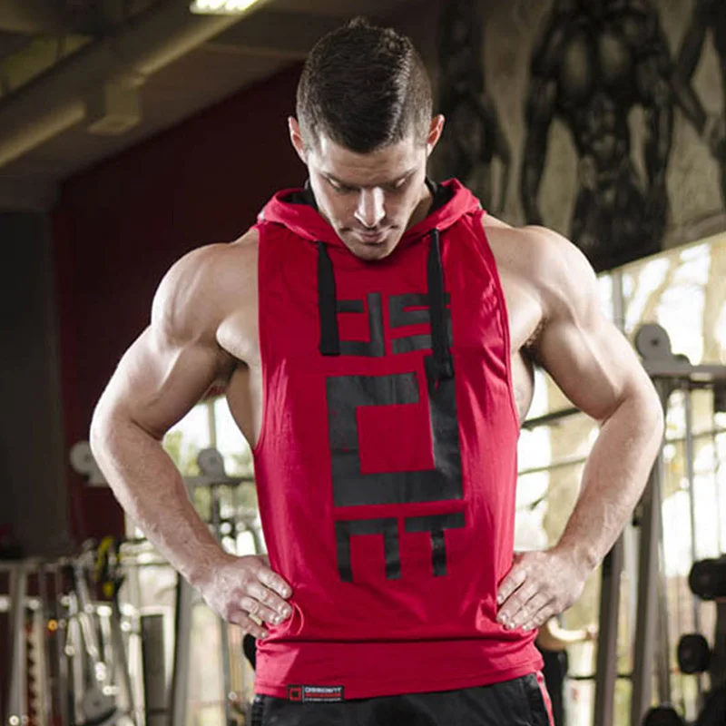 Мужская модная уличная Толстовка без рукавов для фитнеса спортзала бодибилдинга