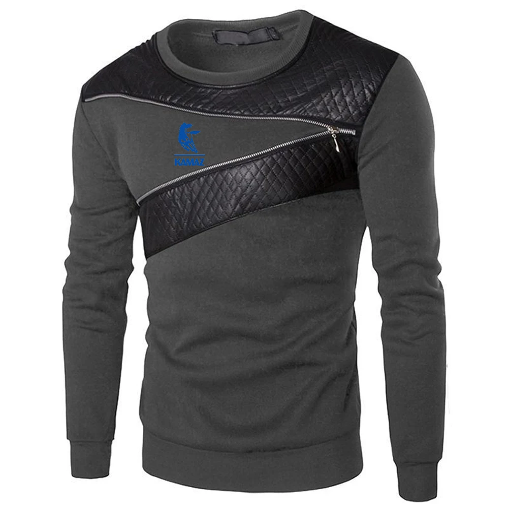 Мужская футболка с круглым вырезом длинным рукавом и принтом | одежда