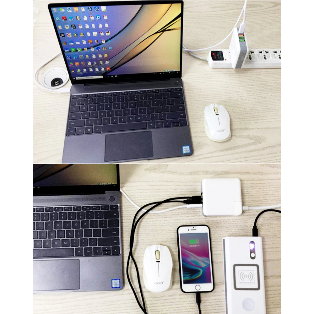 61 Вт 45 PD multi Type C зарядное устройство AC/DC адаптер питания QC3.0 USB быстрое для ноутбука