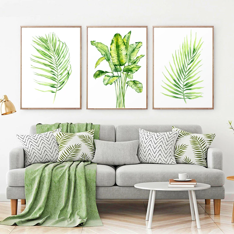 

Abstract Watercolor Banana Palm Leaf Poster and Print Decorative Picture Modern Wall Art Canvas Painting for Living Room Decor