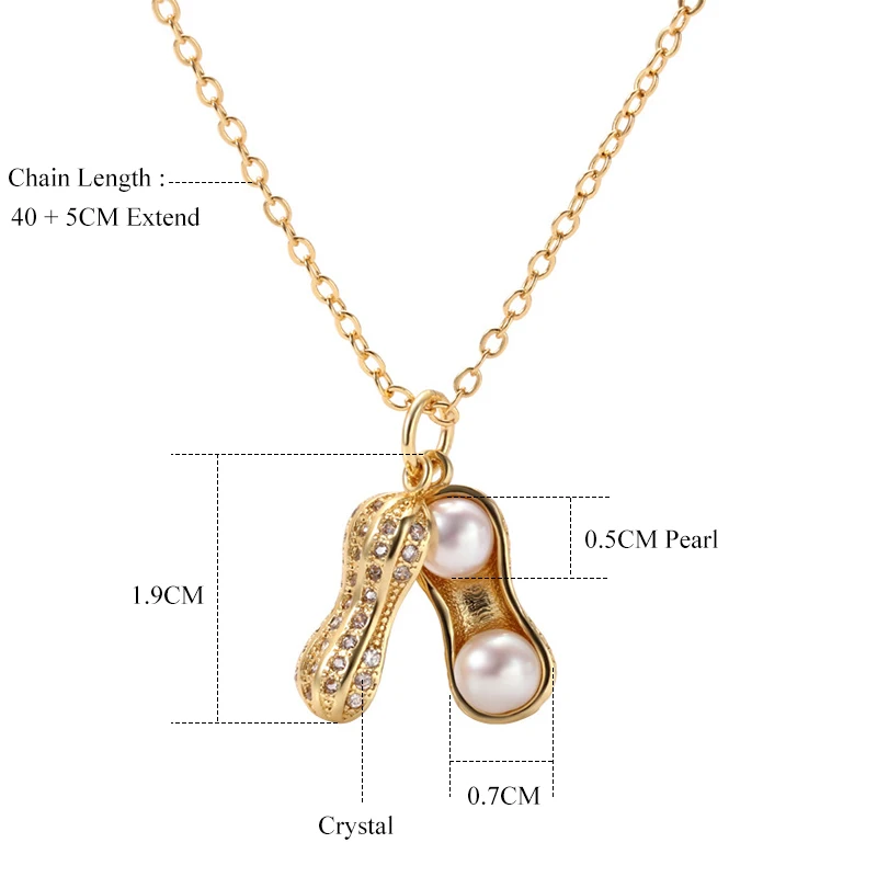 

Fanqieliu Creative Pearl Jewelry Crystal Peanut Pendant Necklace For Women Real 925 Sterling Silver Chokers Girl FQL21196