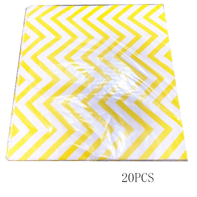 

20pcs Yellow Wavy Napkin Baby Shower Birthday Party Decorations Disposable Tableware Paper Towel Wedding Anniversaire Decor