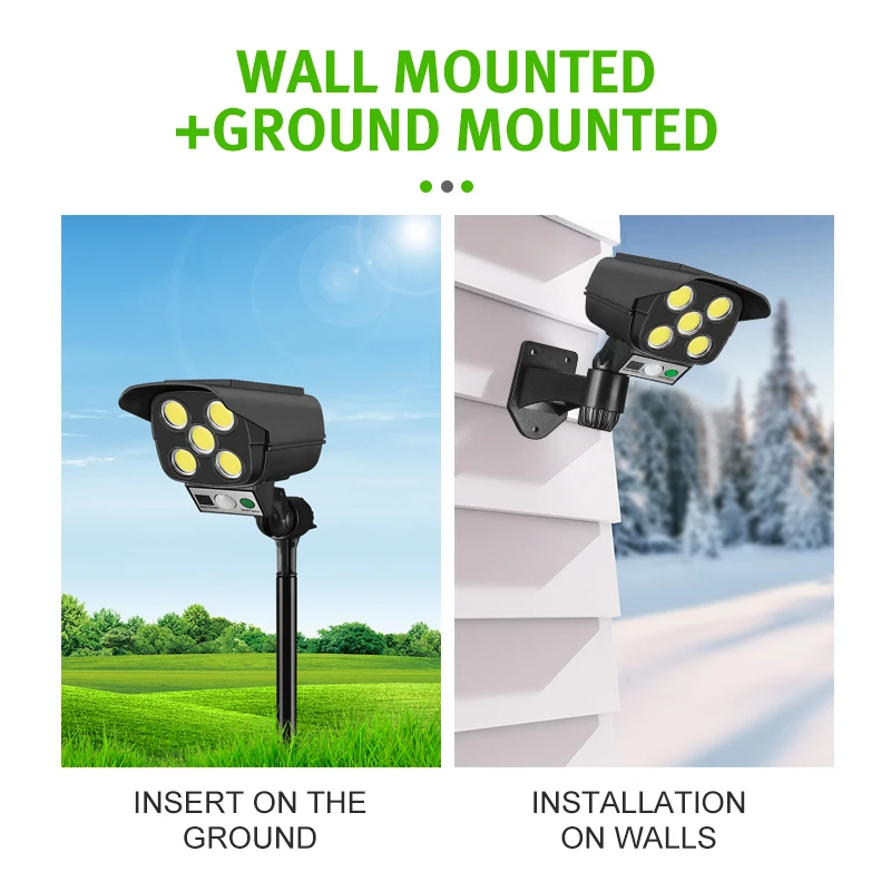 Датчик движения с солнечной батареей беспроводная наружная лампа заливающим