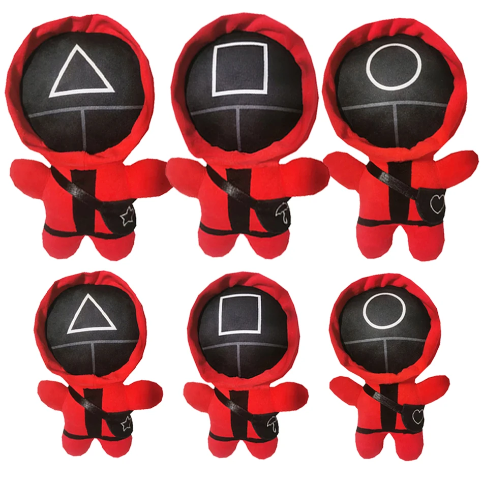 

Новая игра кальмар Мягкие плюшевые игрушки кавайная плюшевая игра кальмар с маской круглые глаза Мягкая кукла Хэллоуин Детские Рождествен...