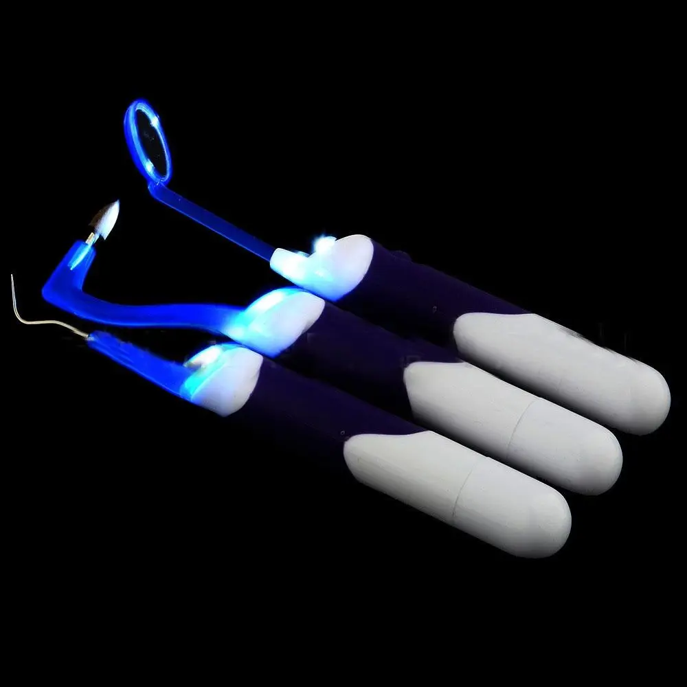 Светодиодный инструмент 3 в 1 средство для ухода за полостью рта с зеркалом и