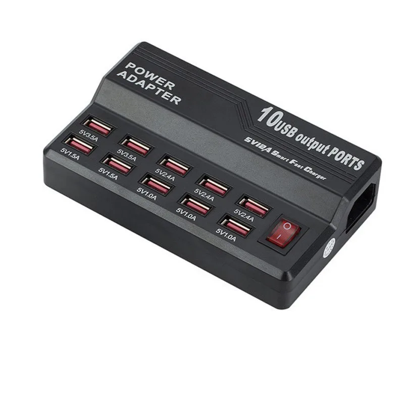 Multi Touch 10 порт 12A 60W питания USB зарядное устройство Quick Charge для iPhone 7 5 5S 6 6S Plus iPad LG Samsung