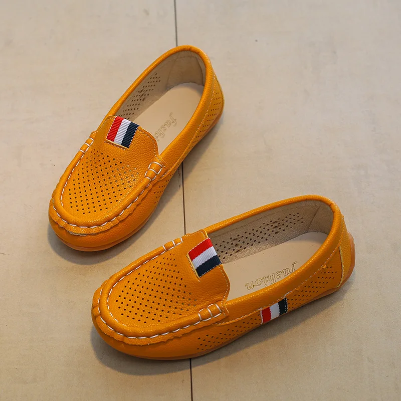 Summer Mesh Leather Shoes for Boys 2020 Slip on Children's Shoe Antiskid Flat Heel Girls Sneakers Student New Baby B01202 | Детская