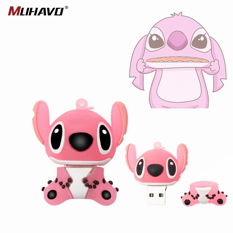 Новый мультяшный usb флеш накопитель 64 ГБ 32 Lilo & Stitch USB 128 16 8 Флешка 4 Гб карта памяти 2