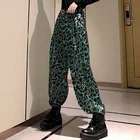 Женские широкие брюки с леопардовым принтом, тонкие драпированные брюки с завышенной талией, индивидуальная уличная одежда, осень 2020