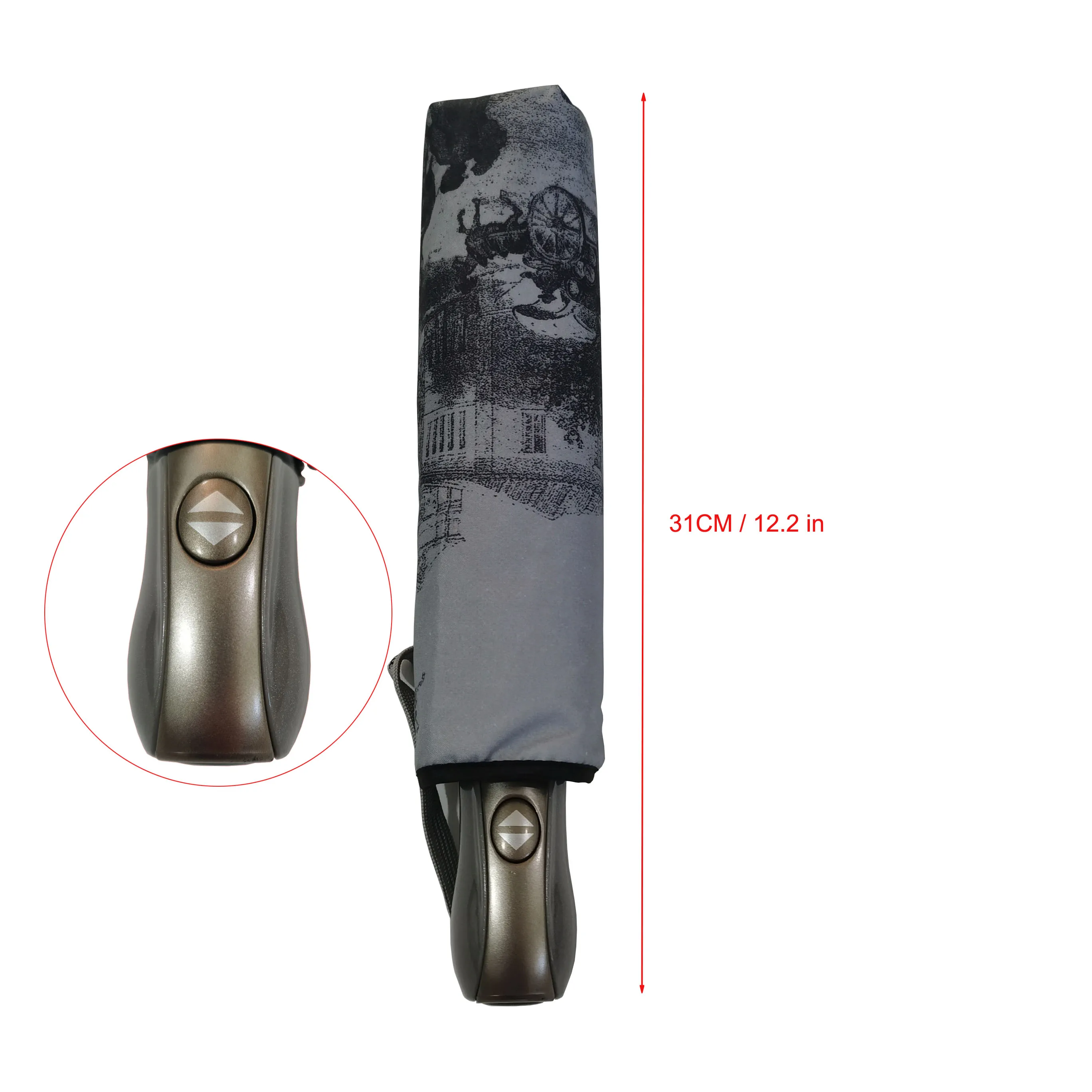 

Women's Automatic Umbrella Strong Frame Windproof Folding Umbrellas For Rainy & Sunny Creative Design Pongee