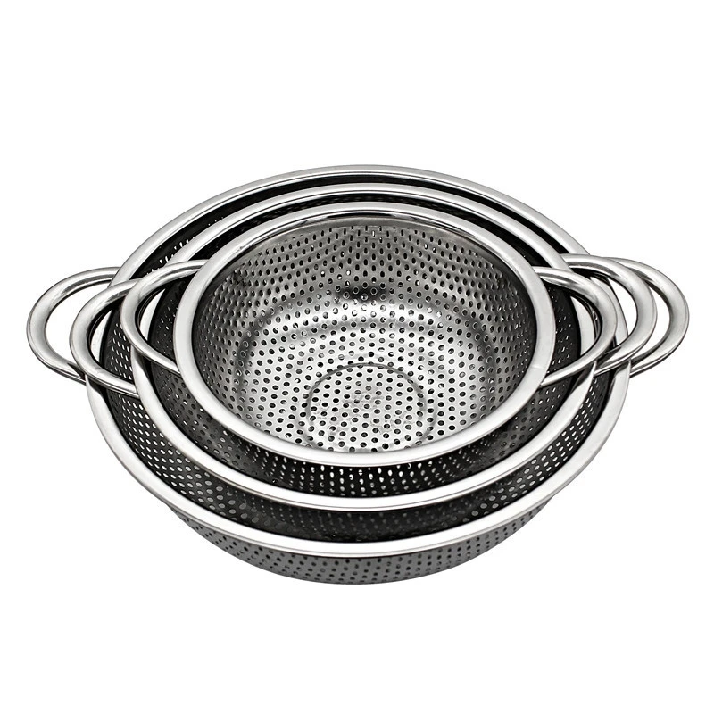 

3 Pieces Stainless Steel Colander Kitchen Strainer with Handles