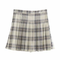 2021 new harajuku short skirt new korean plaid skirts women zipper high waist school girl sexy mini pleated a line dress lady