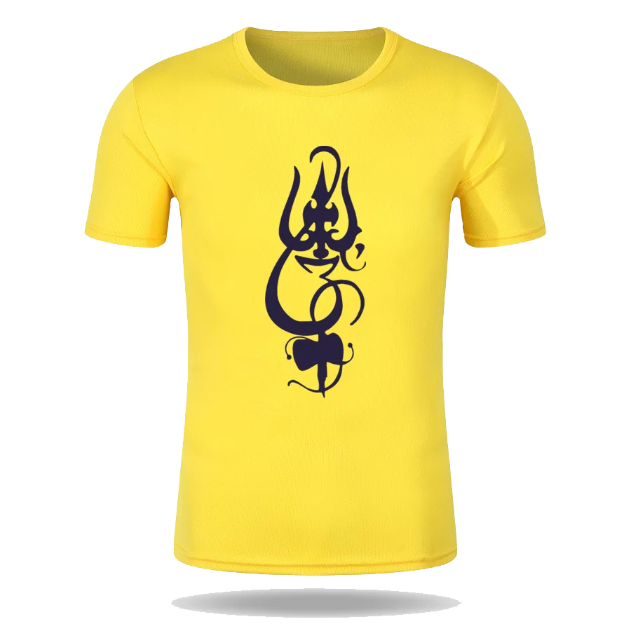 

Custom Summer Men Women Lord Shiva 6 Trishool Quick Dry T-shirt 100% Polyester Couple Style Round Neck Jogging T Shirt