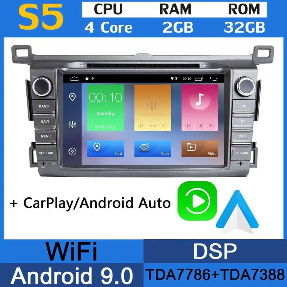2G RAM 32G CarPlay " PX6 4 Гб+ 64 ГБ Android 9,0 Автомобильный мультимедийный dvd-радио GPS для Toyota RAV4 для Toyota Previa RAV 4 2012 2013 DSP CarPlay - Цвет: 2G RAM 32G CarPlay