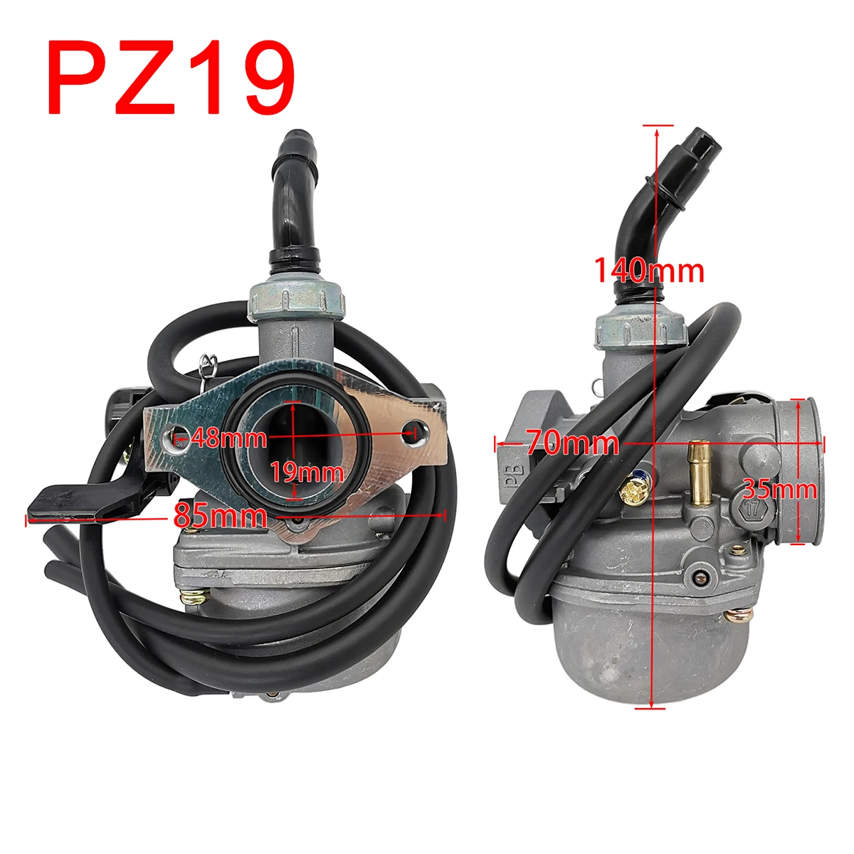 

Carburetor PZ19 Carb for 50 70 90 110 125cc ATV Quad 4 Wheeler Dirt Bike Motorbike Motorcycle Carburetors W/Air Filter