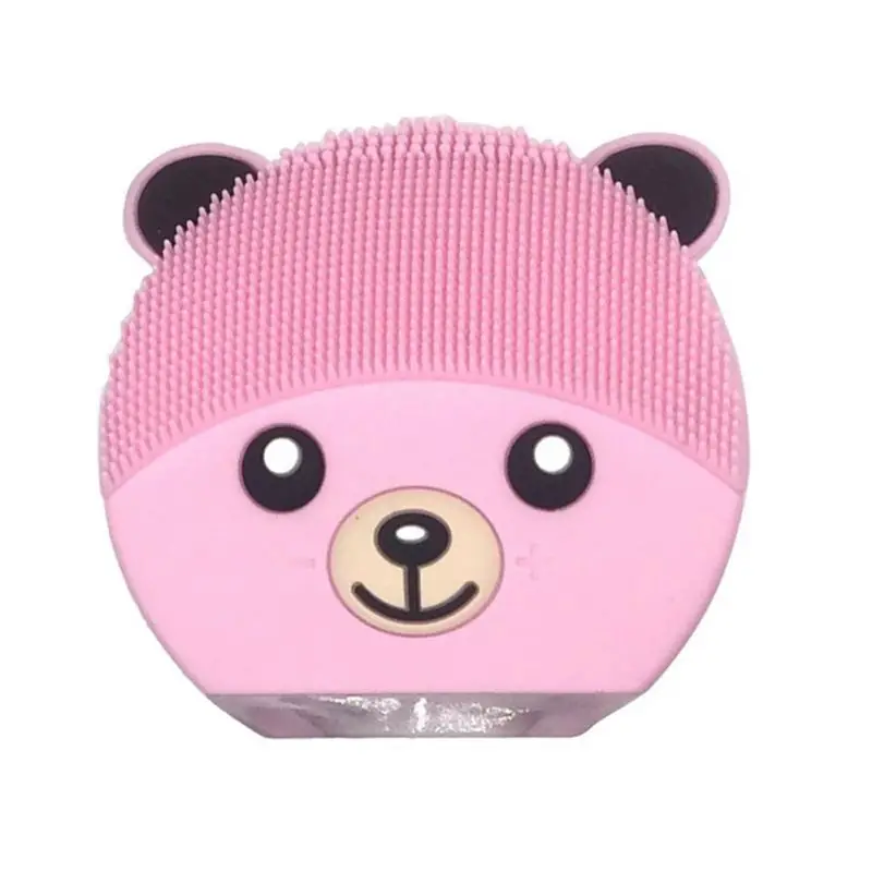 Милый медведь Электрический Силиконовые очищающее средство для лица вибрации USB