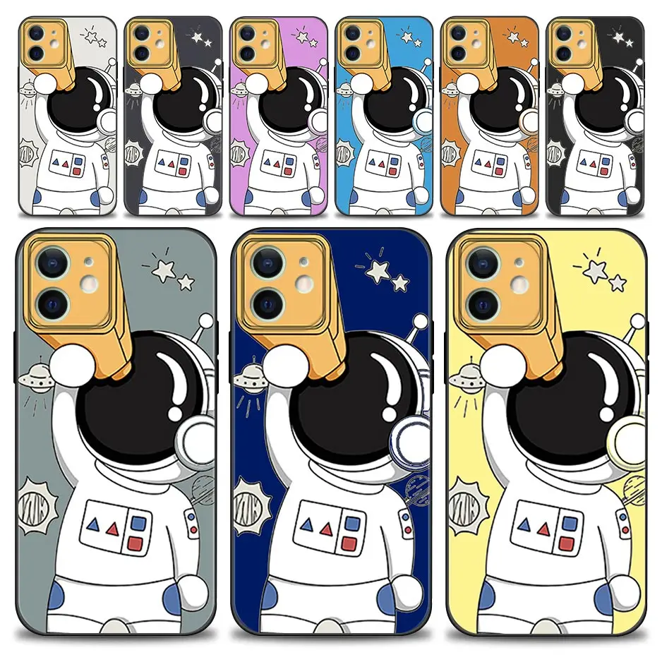 

Cartoon Candy Color Astronaut Hand Telescope Case For Apple iPhone 13 12 11 Pro Max 13 12 Mini XS Max XR X 7 8 Plus 6 6S SE 2020