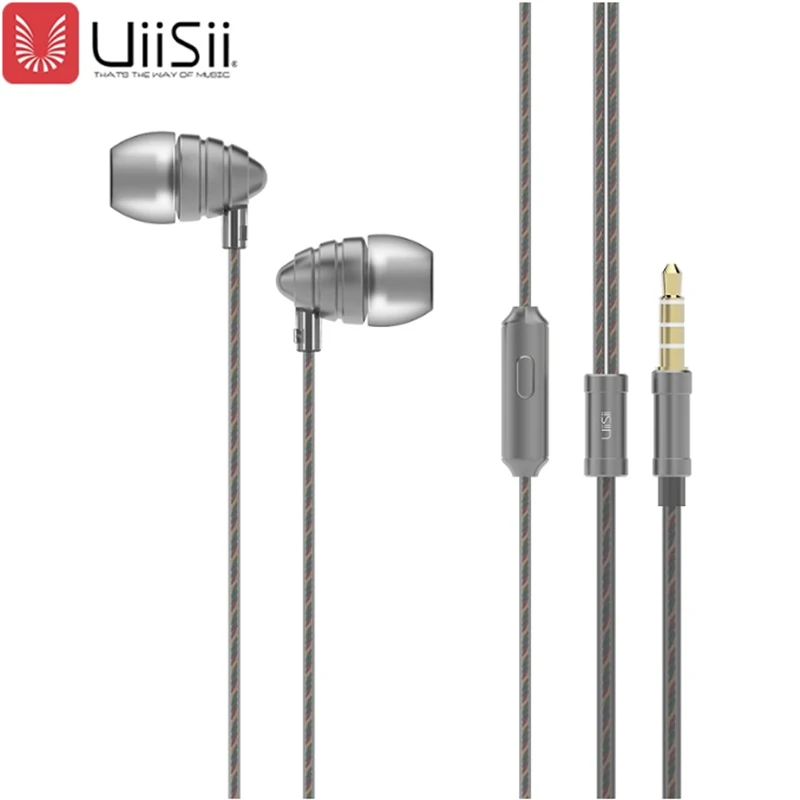 UiiSii наушники US90 металлические HIFI 3 5 мм разъем с микрофоном Спортивная