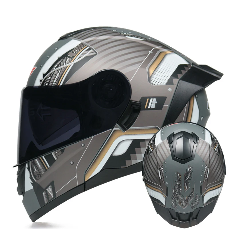 

Откидной мотоциклетный шлем на все лицо, мотоциклетный эндуро, гоночный трекер, модульный защитный самокат, противоударный шлем для мужчин